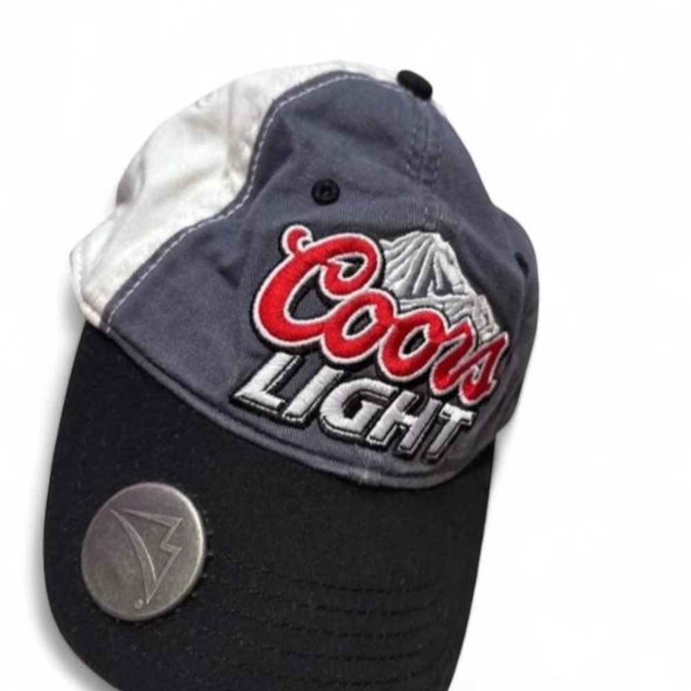 Coors Light Baseball Hat with Built In Bottle Opener Brim Embroidered Beer Cap